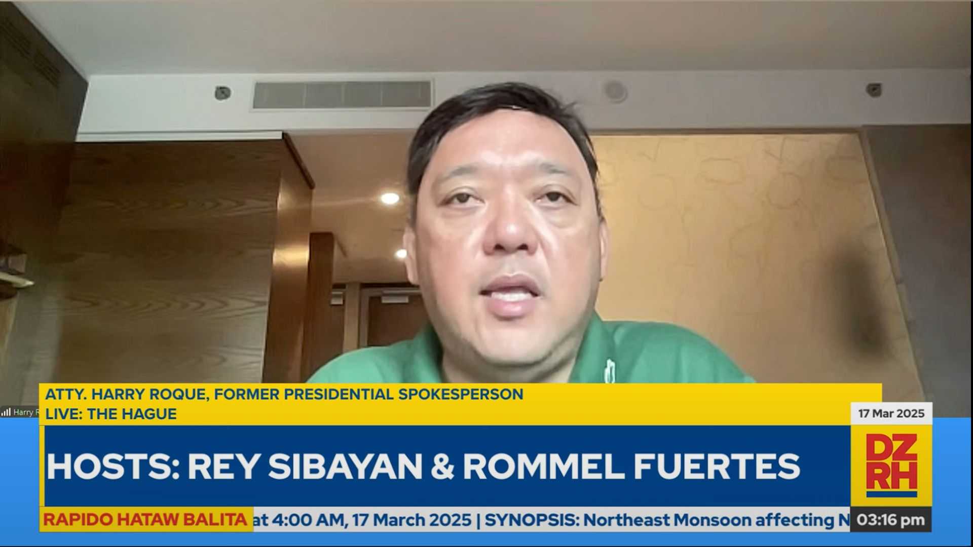 Harry Roque to file asylum request in the Netherlands, rejects fugitive label