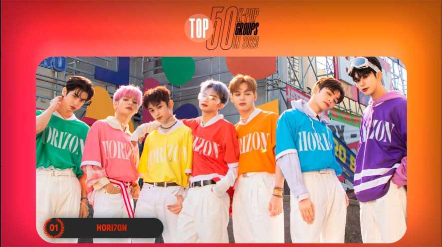 HORI7ON places 1st on TOP 50 K-pop Group of 2023