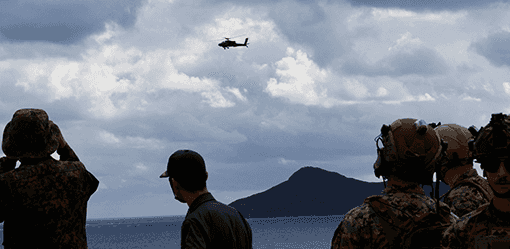 Japanese helicopters train to repel invaders amid nationwide military drills