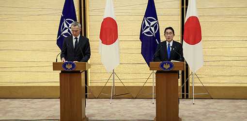 Japanese PM heads to NATO to warn of East Asia risks