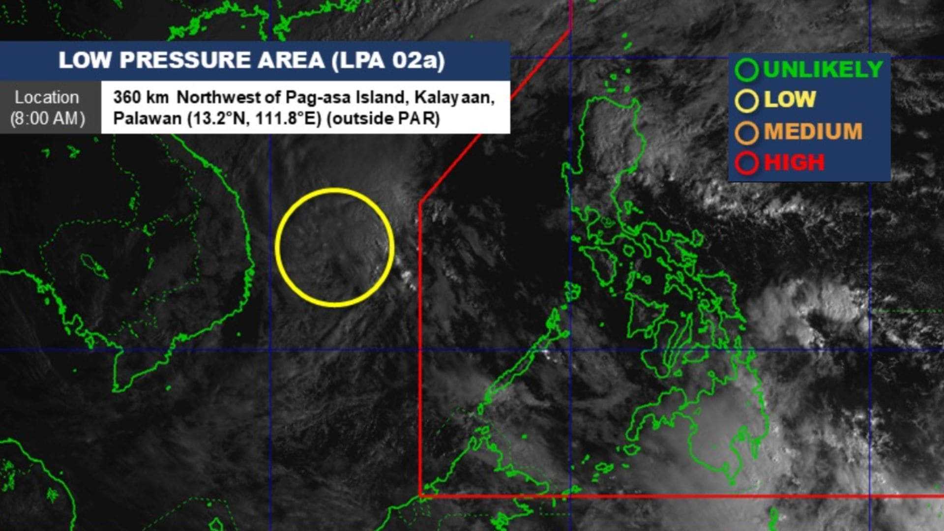 LPA with ‘low’ chance of intensifying