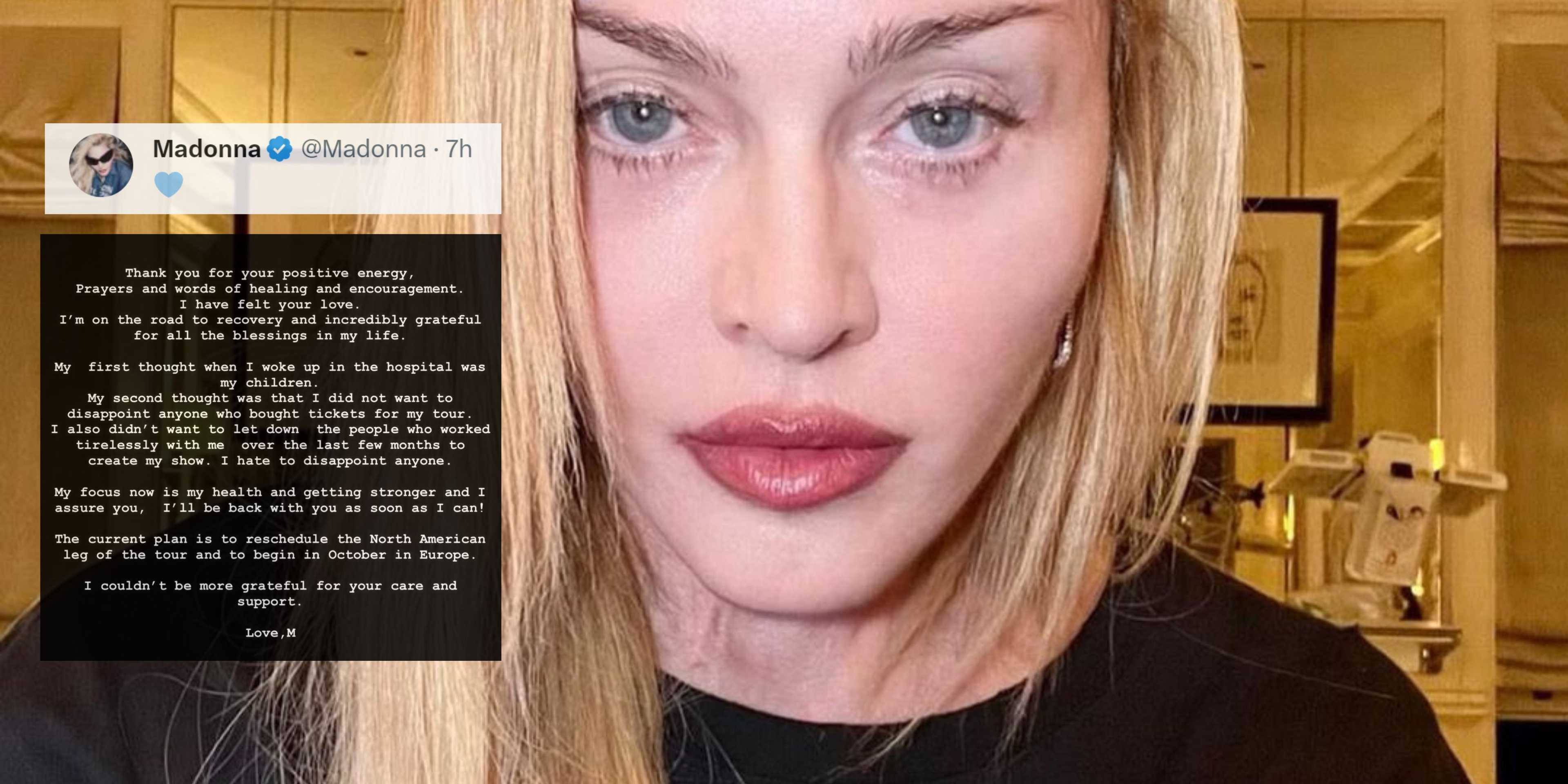Madonna postpones North America concerts as she recovers from health issue