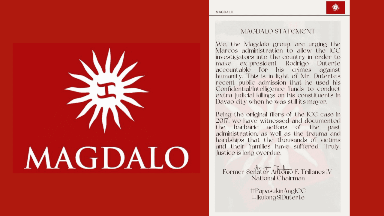 Magdalo group to PBBM: Allow ICC to probe drug war, hold ex-Pres. Duterte accountable
