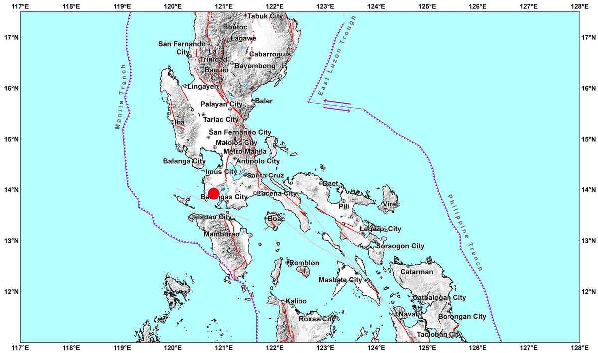 Magnitude 5.1 quake jolts Calaca, Batangas