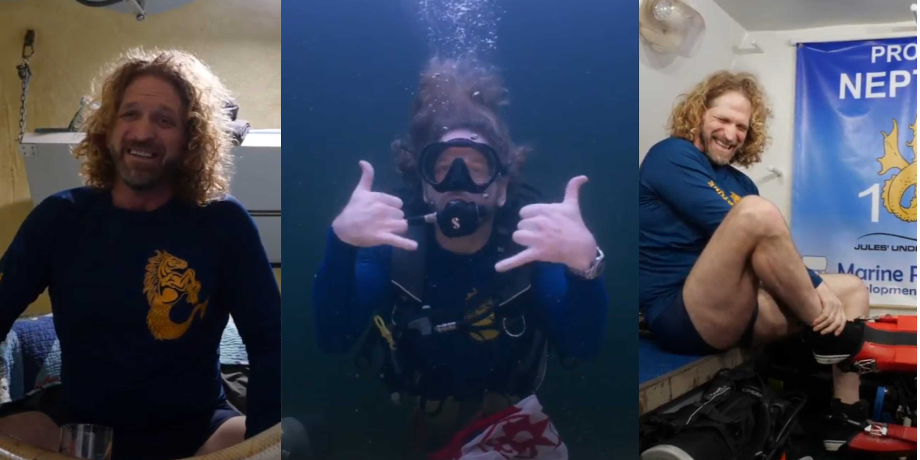 A professor breaks record for living underwater for 100 days