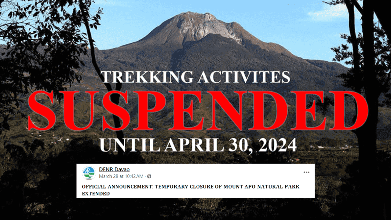 Mt. Apo Natural Park temporary closure extended until April 30 - DENR-Davao