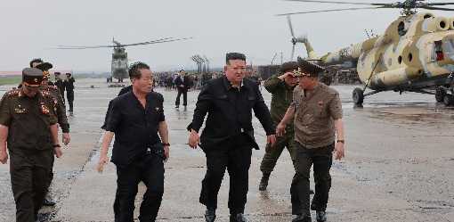 North Korea's Kim Jong Un inspects flooded areas near China border, KCNA says
