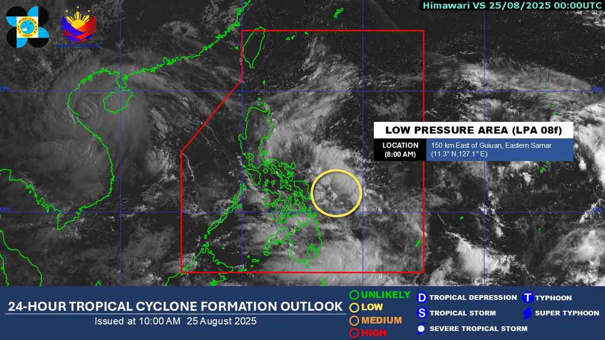 LPA inside the PAR remains unlikely to develop into a tropical depression - PAGASA
