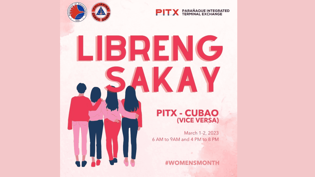 PCG offers free rides at PITX in celebration of women's month