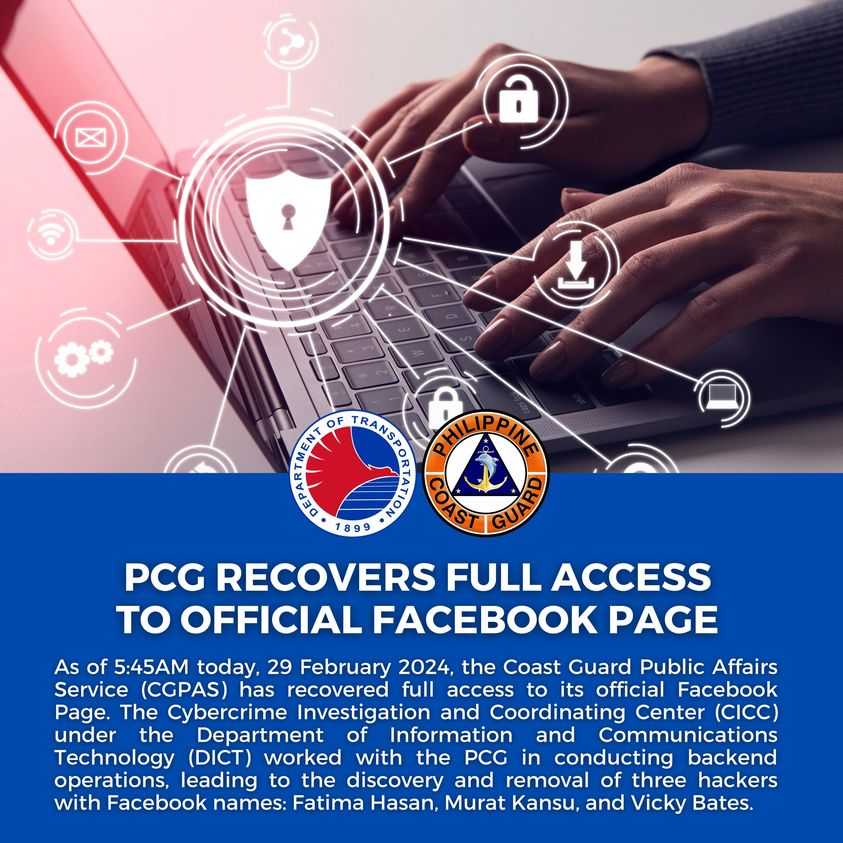 PCG recovers FB page from hacker