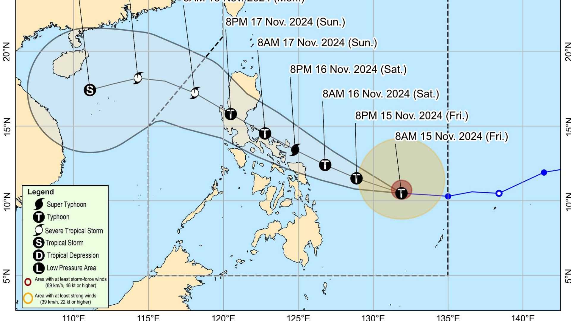 #Pepito strengthens rapidly, now classified as typhoon