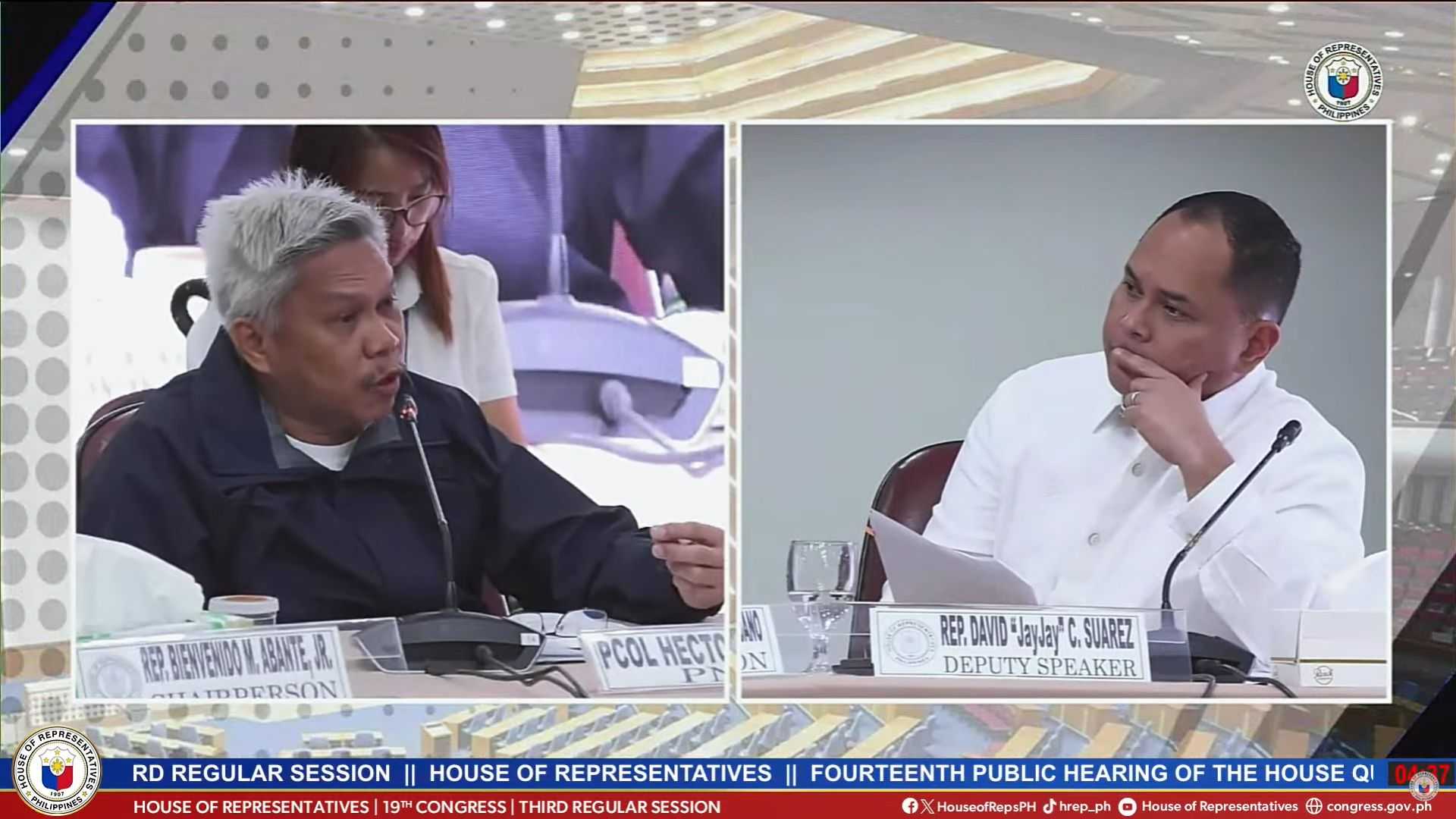 Quad-Comm questions Grijaldo on coercion allegations; declines to answer lawmakers