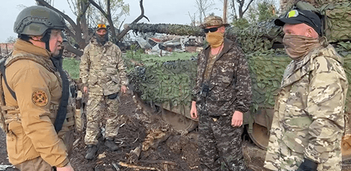 Russian Wagner mercenaries handing Bakhmut to regular army