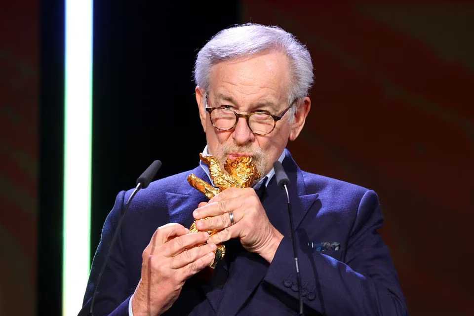Still filming, Spielberg, 76, wins Berlin lifetime award