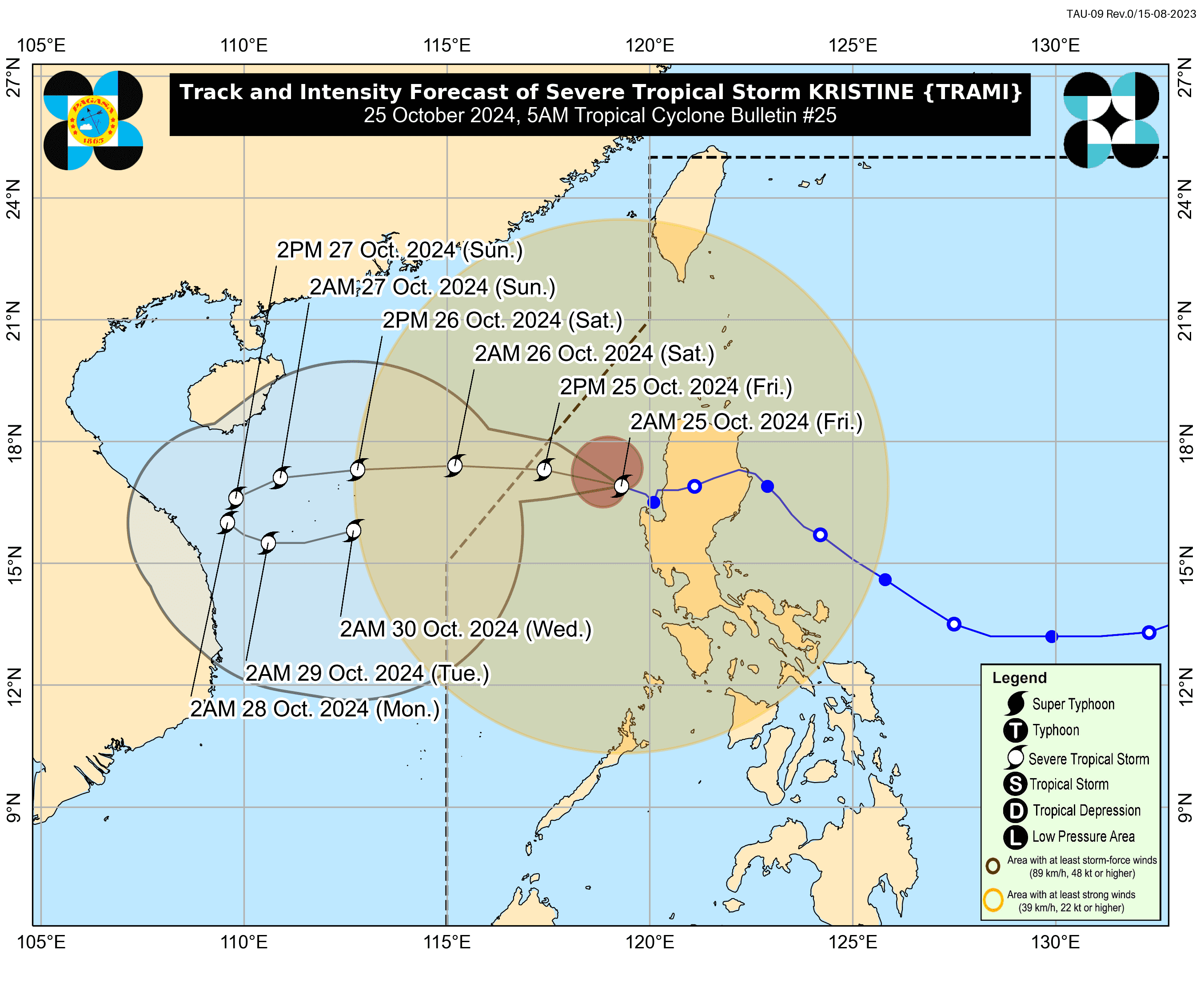 STS Kristine maintains strength as it accelerates West Northwestward —PAGASA