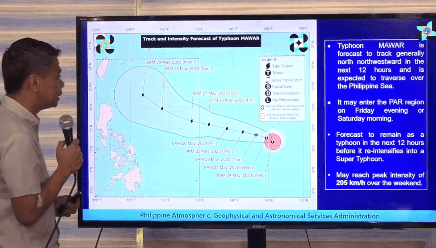 PAGASA: 'Mawar' weakens into typhoon; may re-intensify again