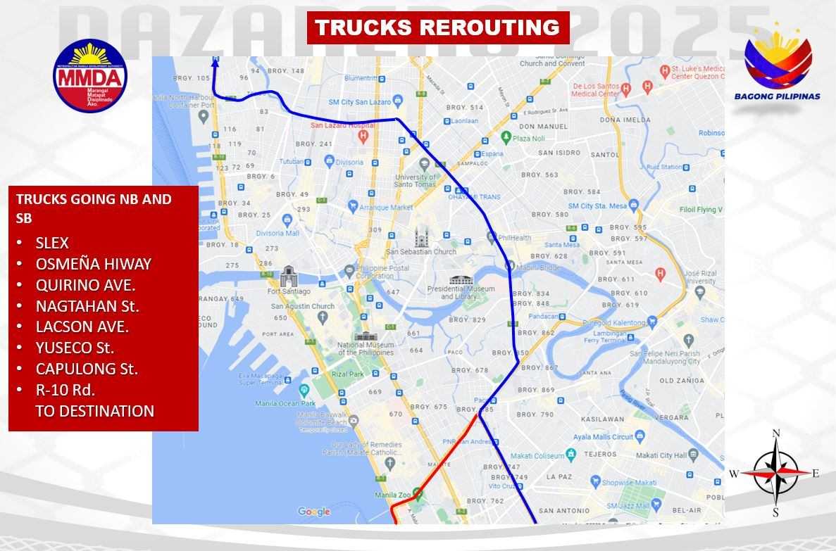 #Traslacion2025: alternative vehicle routes for southbound and northbound traffic on January 9