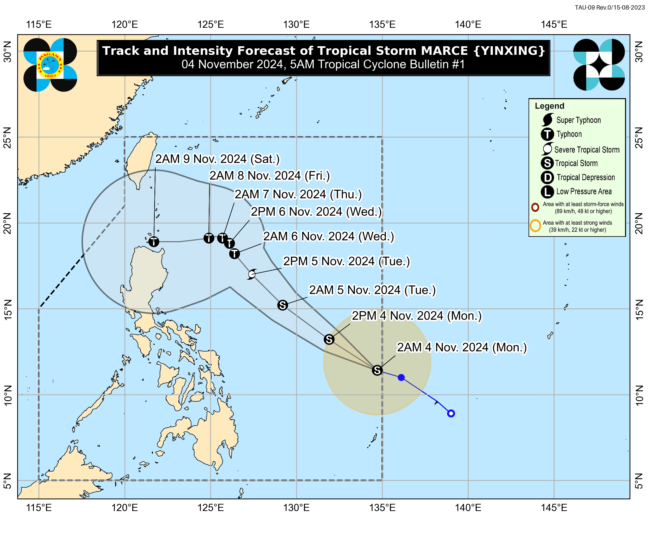Tropical Storm 'Marce' now inside PAR