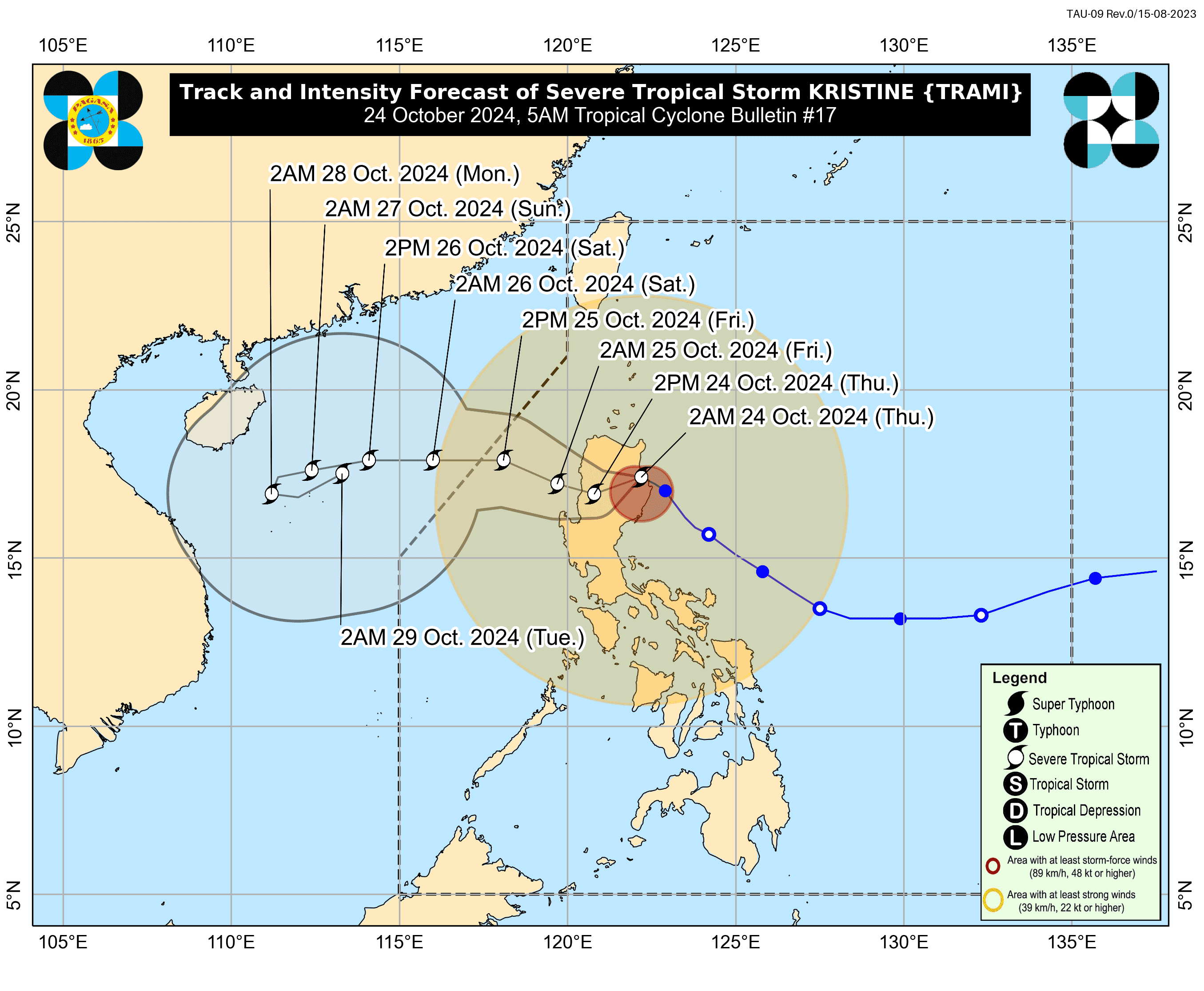 STS Kristine slows down over Northern Luzon; Signal no. 3 remains in 16 areas