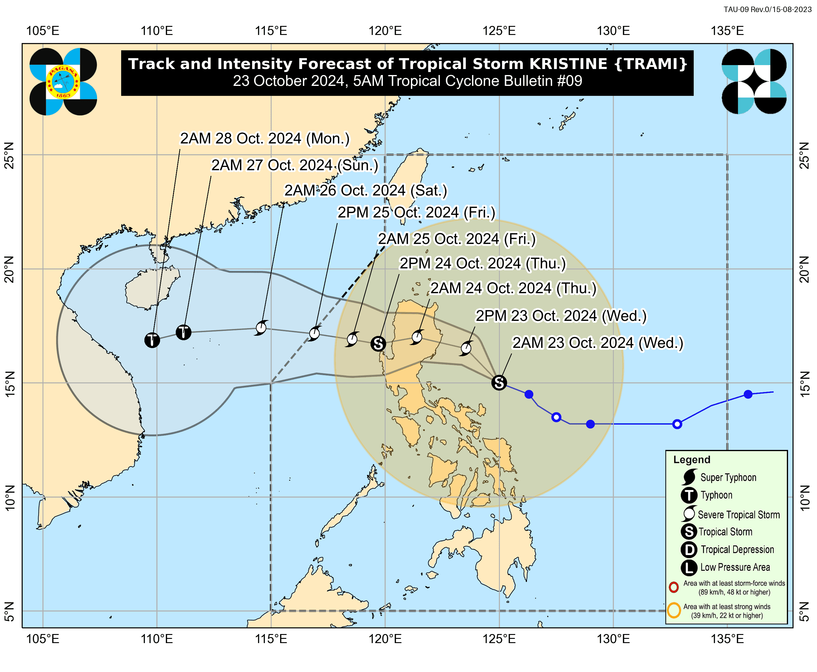 Typhoon "Kristine" intensifies as it approaches Luzon; Signal No. 1, 2 hoisted in parts of PH