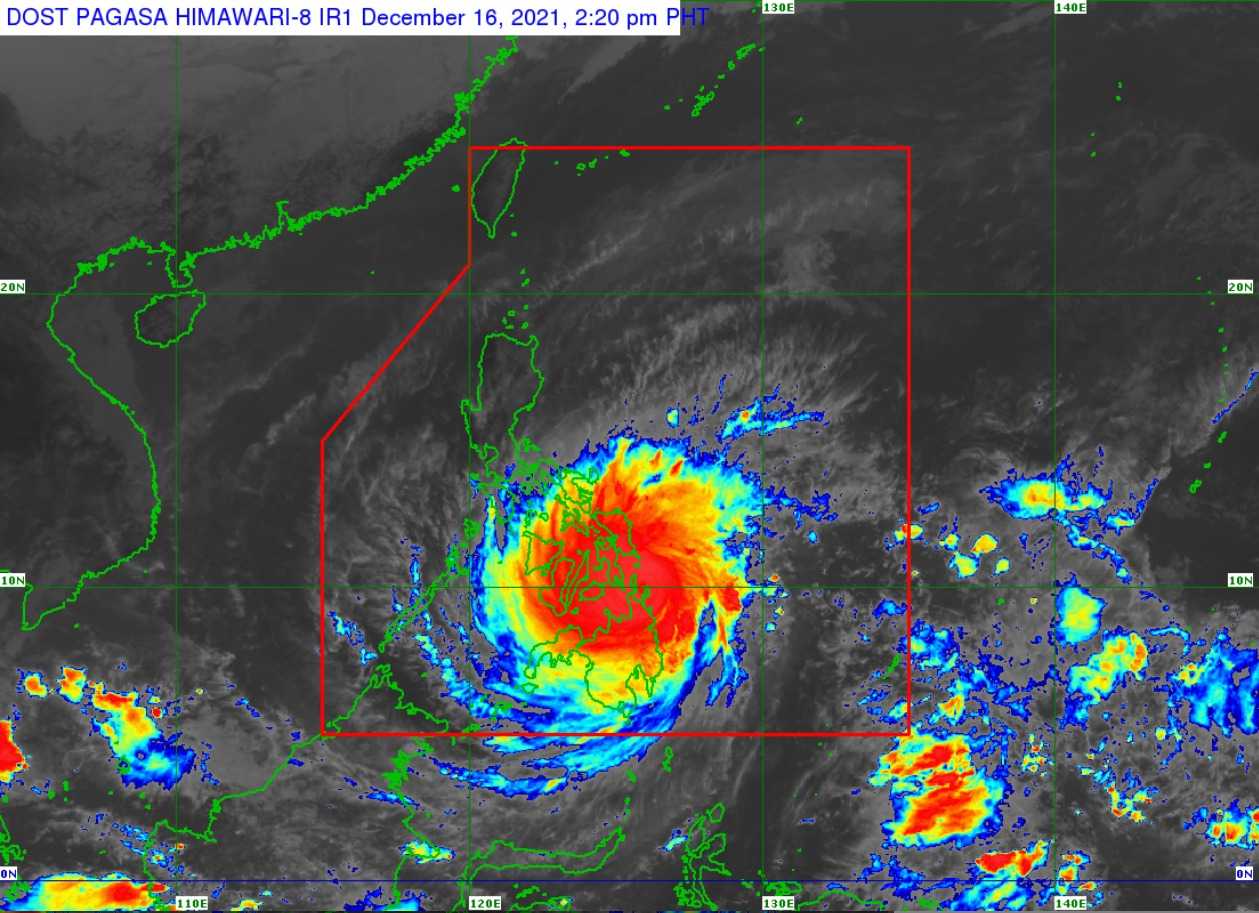 Typhoon Odette further intensifies, makes landfall over Siargao Island