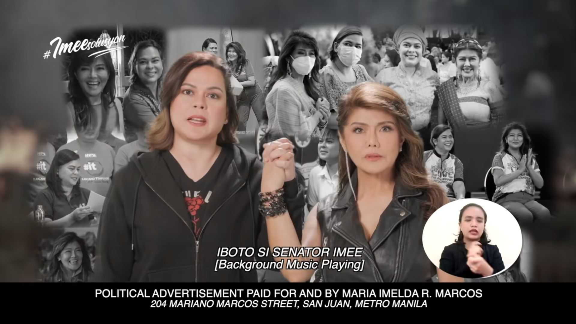 VP Sara endorses Imee Marcos for 2025 Senate reelection