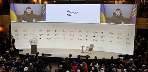 Zelenskiy to Munich leaders: we need weapons fast to beat 'Goliath' Russia